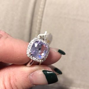 Tanzanite with white topaz rings